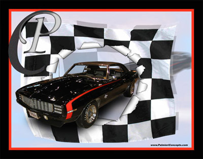 P101-1969-Camaro-RS-SS-Black-Blasting-out-Flag